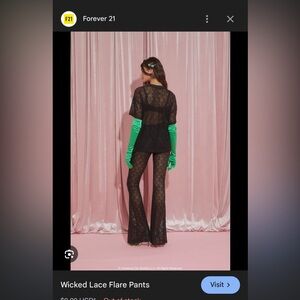 Wicked x Forever 21 lace flare pants black nwt sz xs